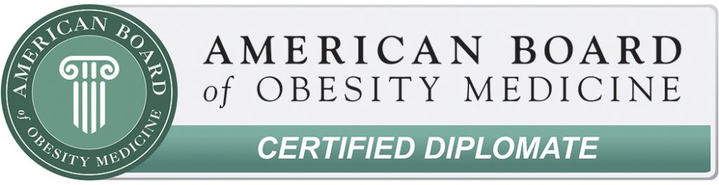 American Board of Obesity Medicine certification badge